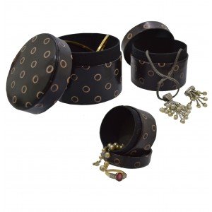 arpera  | Leather 3 in 1 Jewellery Case | C11407-1A  | Black